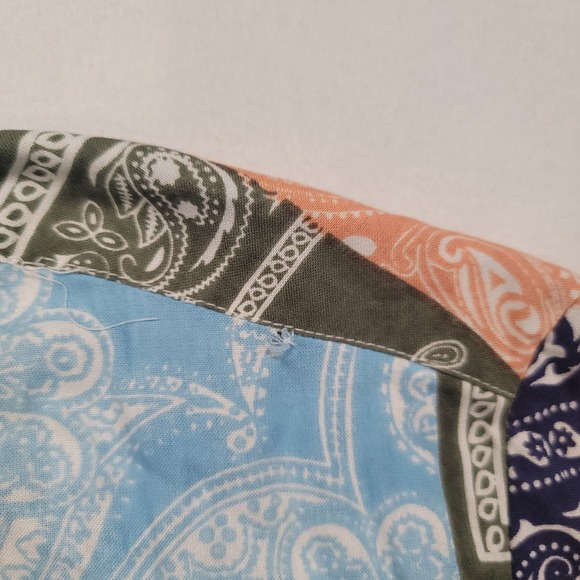 Reclaimed Vintage Men Short Sleeve Button Up Shirt Small Paisley Patchwork - Picture 8 of 10